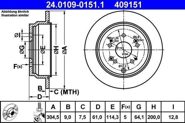 ATE 24.0109-0151.1 - Тормозной диск autosila-amz.com