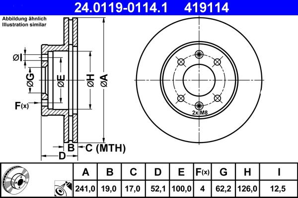 ATE 24.0119-0114.1 - Тормозной диск autosila-amz.com