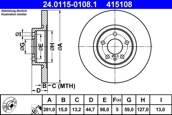 ATE 24.0115-0108.1 - Тормозной диск autosila-amz.com