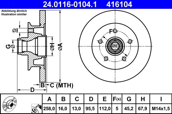 ATE 24.0116-0104.1 - Тормозной диск autosila-amz.com