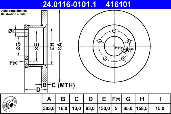 ATE 24.0116-0101.1 - Тормозной диск autosila-amz.com