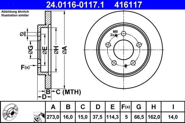 ATE 24.0116-0117.1 - Тормозной диск autosila-amz.com