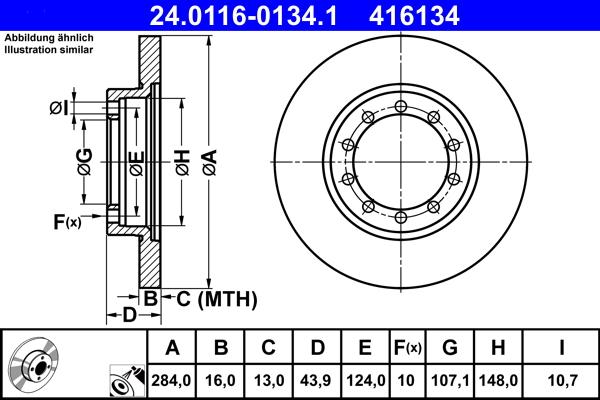 ATE 24.0116-0134.1 - Тормозной диск autosila-amz.com