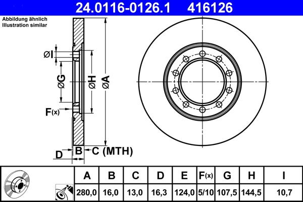 ATE 24.0116-0126.1 - Тормозной диск autosila-amz.com