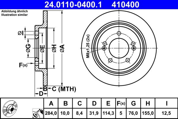 ATE 24.0110-0400.1 - Тормозной диск autosila-amz.com