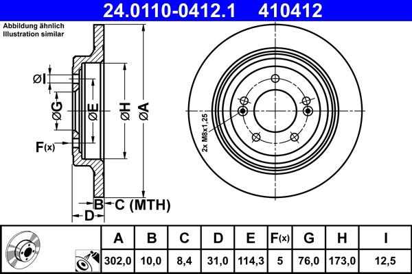 ATE 24.0110-0412.1 - Тормозной диск autosila-amz.com