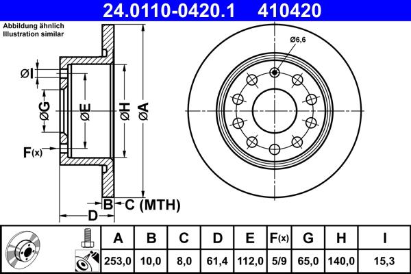 ATE 24.0110-0420.1 - Тормозной диск autosila-amz.com