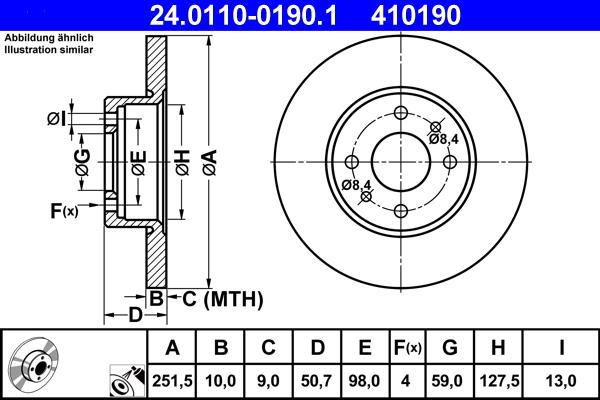 ATE 24.0110-0190.1 - Тормозной диск autosila-amz.com