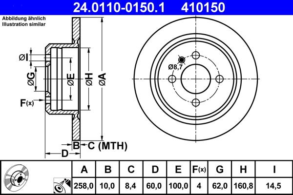 ATE 24.0110-0150.1 - Тормозной диск autosila-amz.com