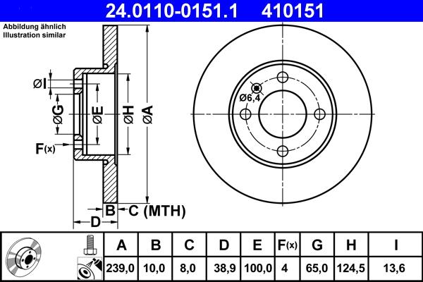 ATE 24.0110-0151.1 - Тормозной диск autosila-amz.com
