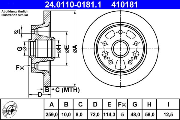 ATE 24.0110-0181.1 - Тормозной диск autosila-amz.com