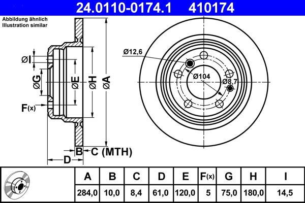 ATE 24.0110-0174.1 - Тормозной диск autosila-amz.com