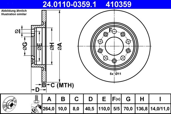 ATE 24.0110-0359.1 - Тормозной диск autosila-amz.com