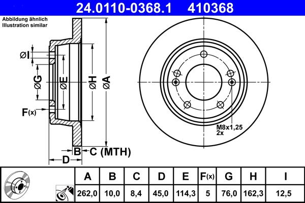 ATE 24.0110-0368.1 - Тормозной диск autosila-amz.com