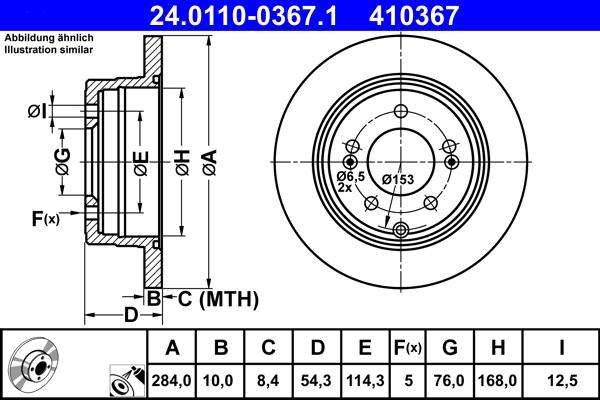 ATE 24.0110-0367.1 - Тормозной диск autosila-amz.com