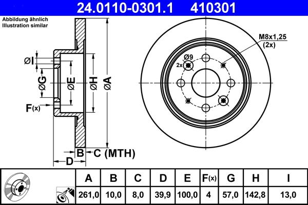 ATE 24.0110-0301.1 - Тормозной диск autosila-amz.com