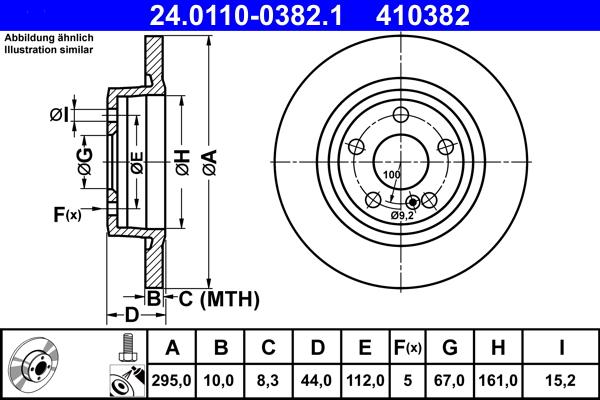 ATE 24.0110-0382.1 - Тормозной диск autosila-amz.com