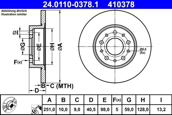 ATE 24.0110-0378.1 - Тормозной диск autosila-amz.com