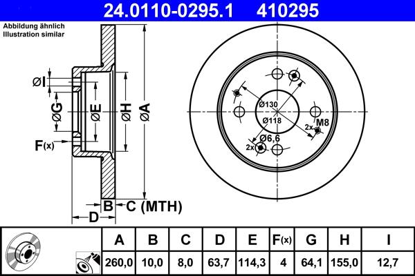 ATE 24.0110-0295.1 - Тормозной диск autosila-amz.com