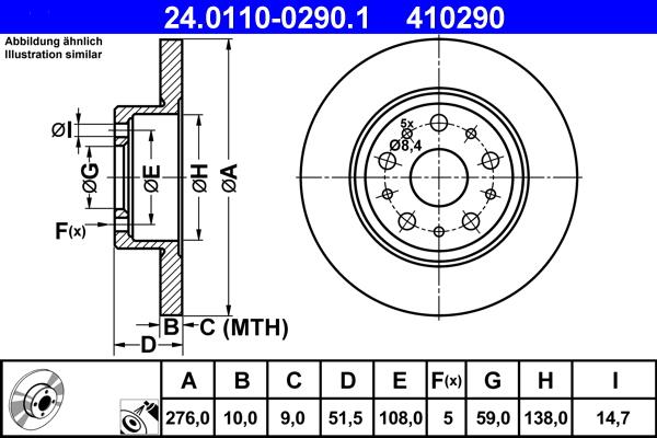 ATE 24.0110-0290.1 - Тормозной диск autosila-amz.com
