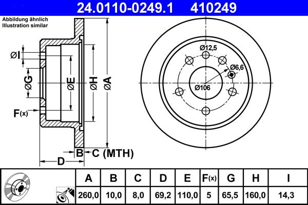 ATE 24.0110-0249.1 - Тормозной диск autosila-amz.com