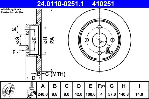 ATE 24.0110-0251.1 - Тормозной диск autosila-amz.com