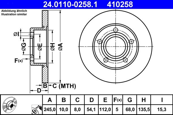 ATE 24.0110-0258.1 - Тормозной диск autosila-amz.com