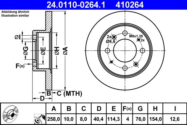 ATE 24.0110-0264.1 - Тормозной диск autosila-amz.com