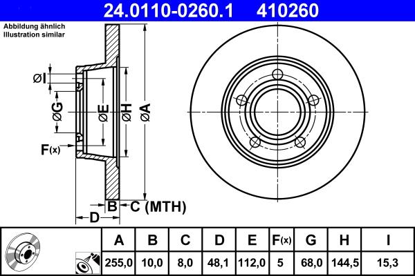 ATE 24.0110-0260.1 - Тормозной диск autosila-amz.com