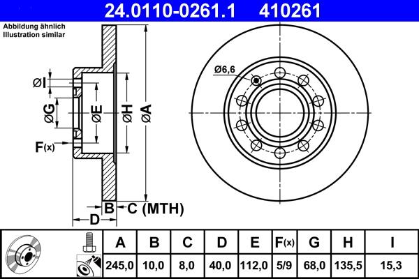 ATE 24.0110-0261.1 - Тормозной диск autosila-amz.com