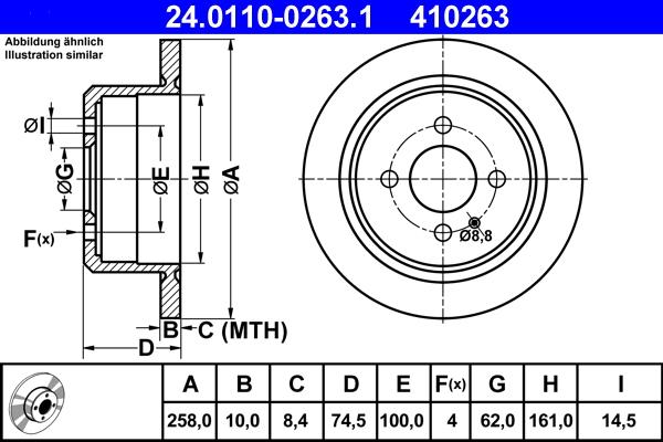 ATE 24.0110-0263.1 - Тормозной диск autosila-amz.com
