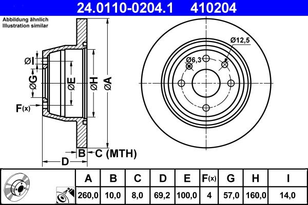 ATE 24.0110-0204.1 - Тормозной диск autosila-amz.com