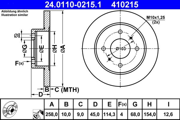 ATE 24.0110-0215.1 - Тормозной диск autosila-amz.com