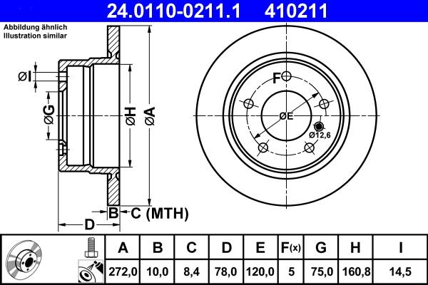 ATE 24.0110-0211.1 - Тормозной диск autosila-amz.com