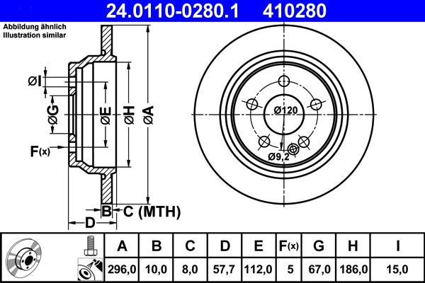 ATE 24.0110-0280.1 - Тормозной диск autosila-amz.com