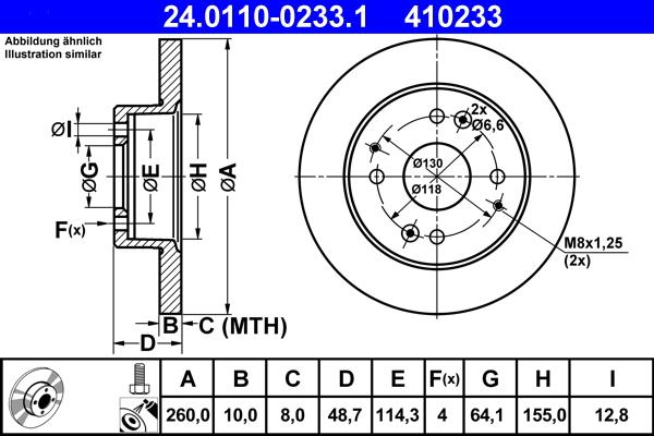 ATE 24.0110-0233.1 - Тормозной диск autosila-amz.com
