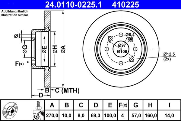 ATE 24.0110-0225.1 - Тормозной диск autosila-amz.com