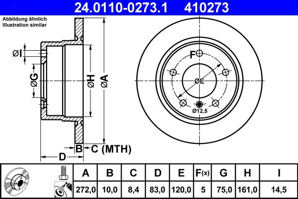 ATE 24.0110-0273.1 - Тормозной диск autosila-amz.com
