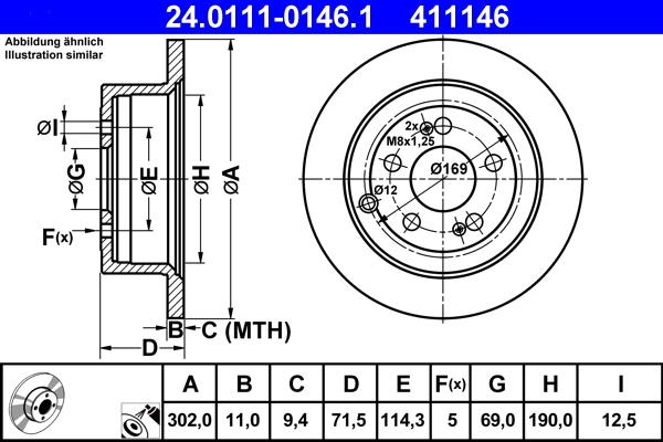 ATE 24.0111-0146.1 - Тормозной диск autosila-amz.com