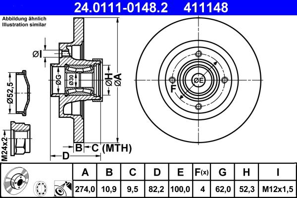 ATE 24.0111-0148.2 - Тормозной диск autosila-amz.com