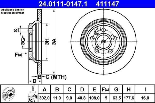 ATE 24.0111-0147.1 - Тормозной диск autosila-amz.com