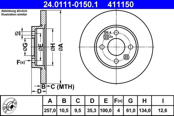 ATE 24.0111-0150.1 - Тормозной диск autosila-amz.com