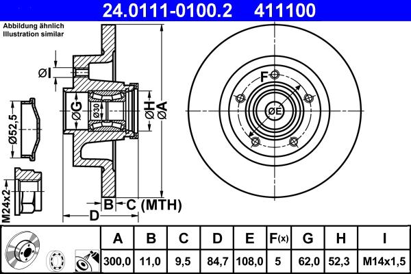 ATE 24.0111-0100.2 - Тормозной диск autosila-amz.com