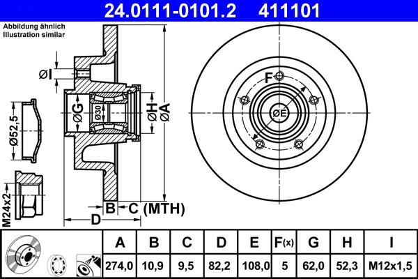 ATE 24.0111-0101.2 - Тормозной диск autosila-amz.com