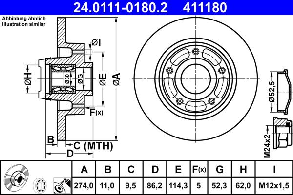 ATE 24.0111-0180.2 - Тормозной диск autosila-amz.com
