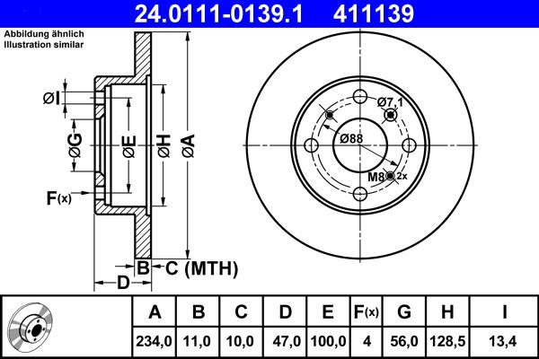 ATE 24.0111-0139.1 - Тормозной диск autosila-amz.com