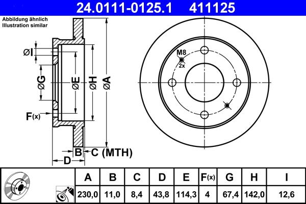 ATE 24.0111-0125.1 - Тормозной диск autosila-amz.com