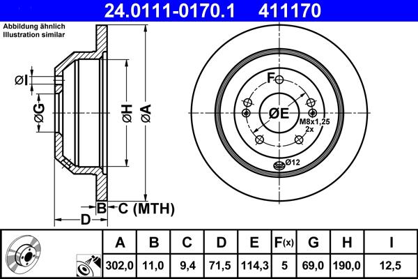 ATE 24.0111-0170.1 - Тормозной диск autosila-amz.com
