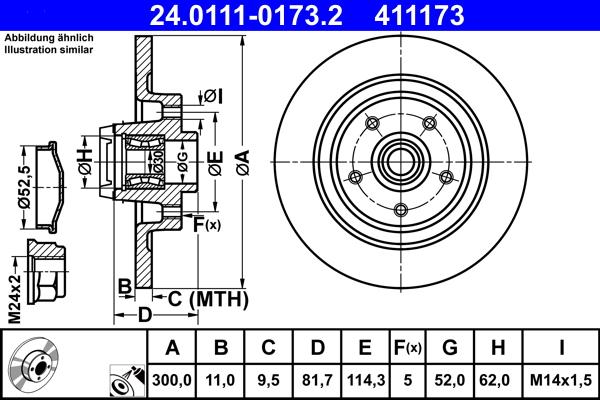 ATE 24.0111-0173.2 - Тормозной диск autosila-amz.com