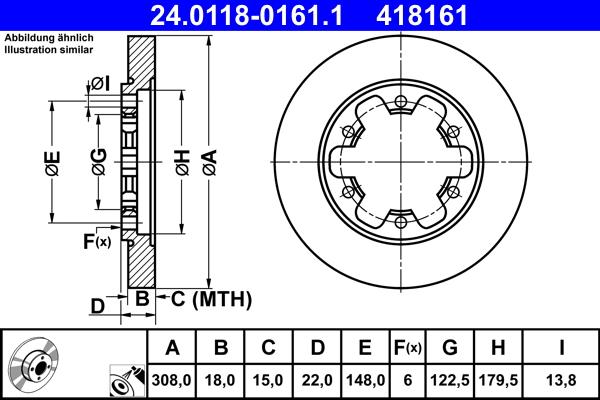 ATE 24.0118-0161.1 - Тормозной диск autosila-amz.com